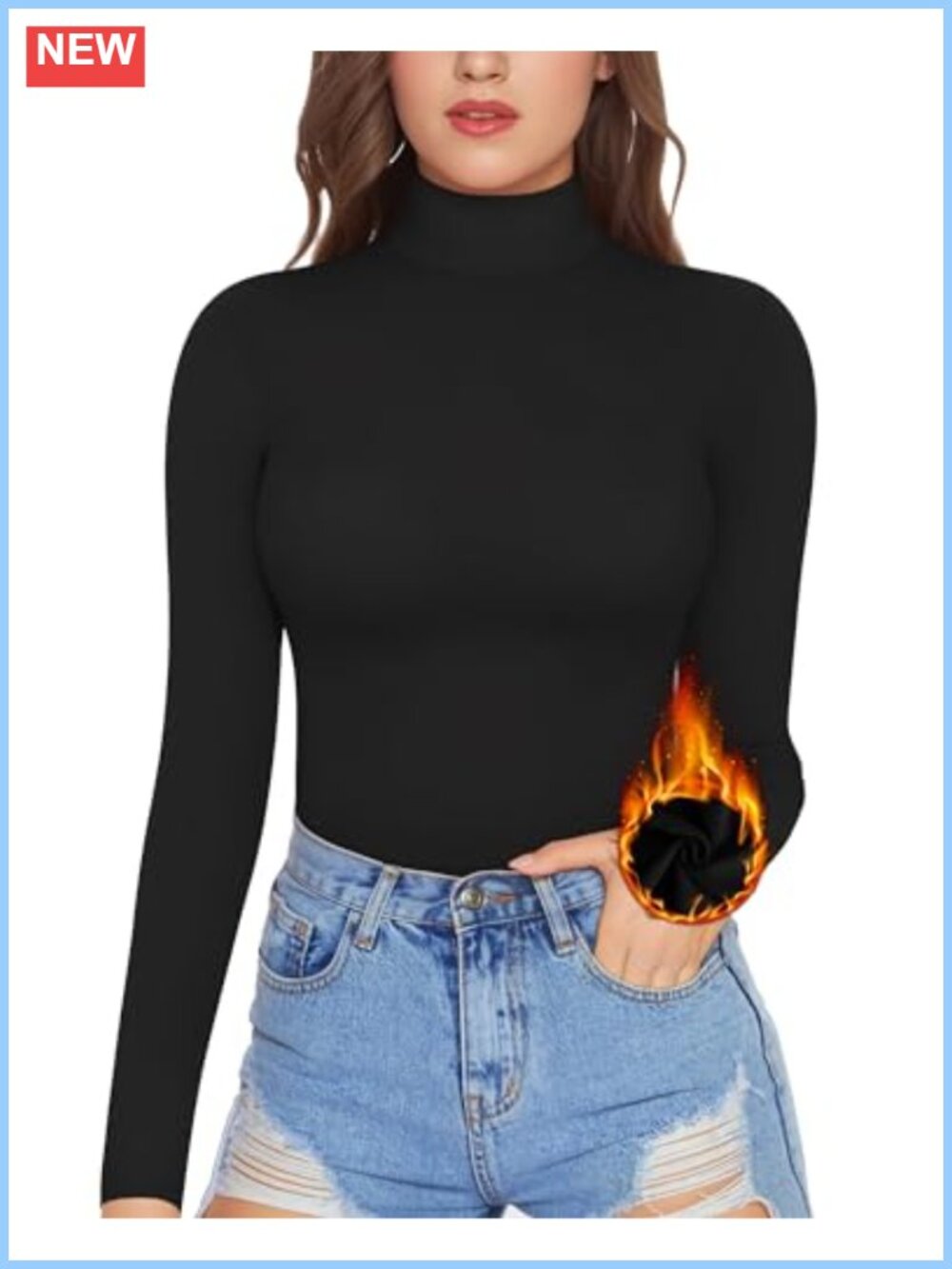 Mock Neck Long Sleeve Fitted T-Shirt Top